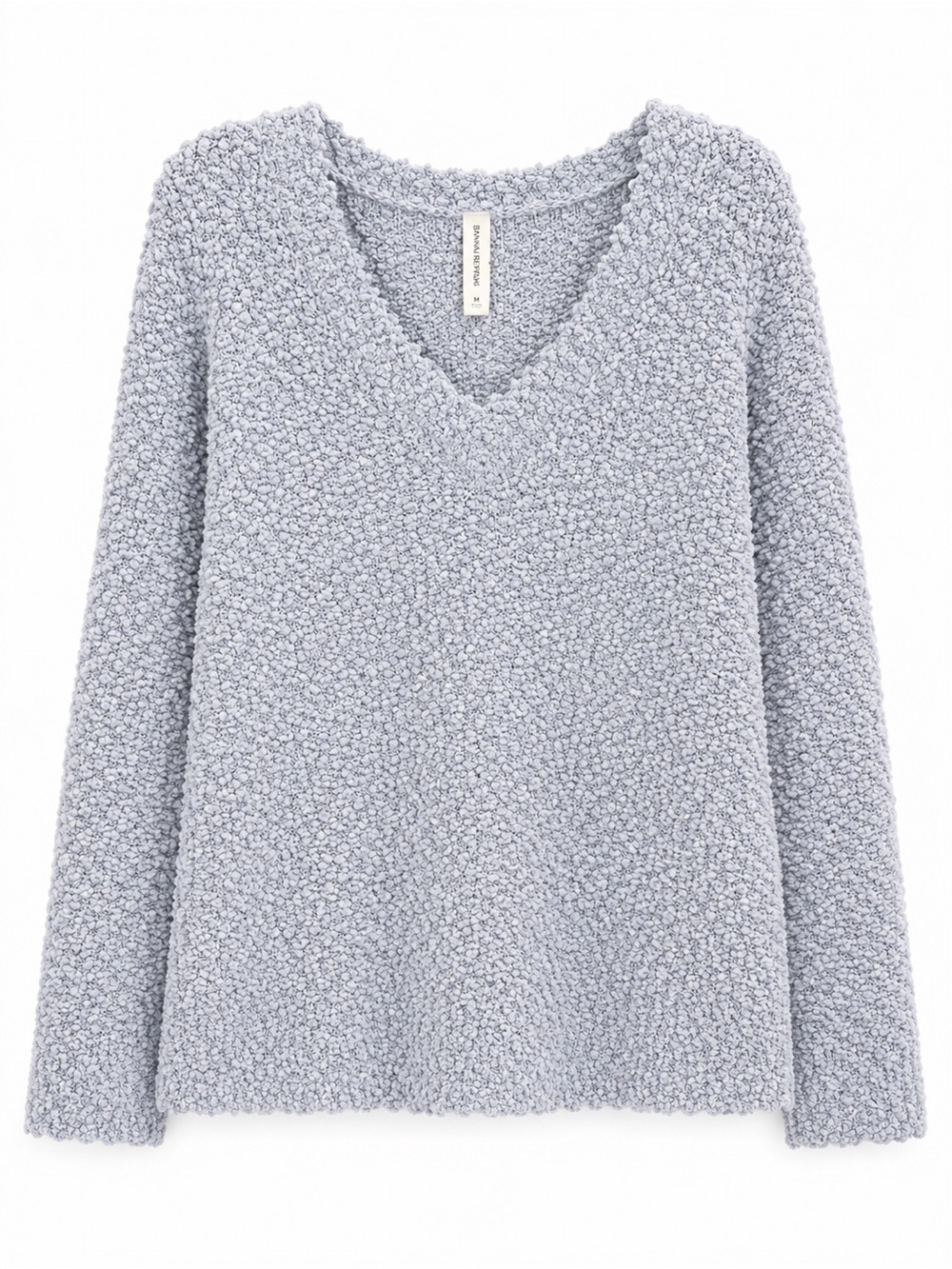 Zenana Premium Blue Popcorn Knit Sweater Size Medium Soft Cozy Pullover